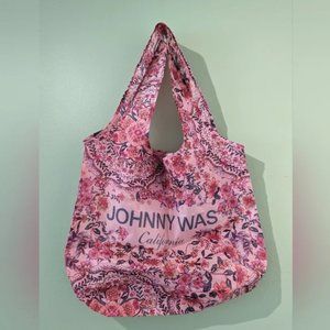 Johnny Was reusable pink floral tote bag